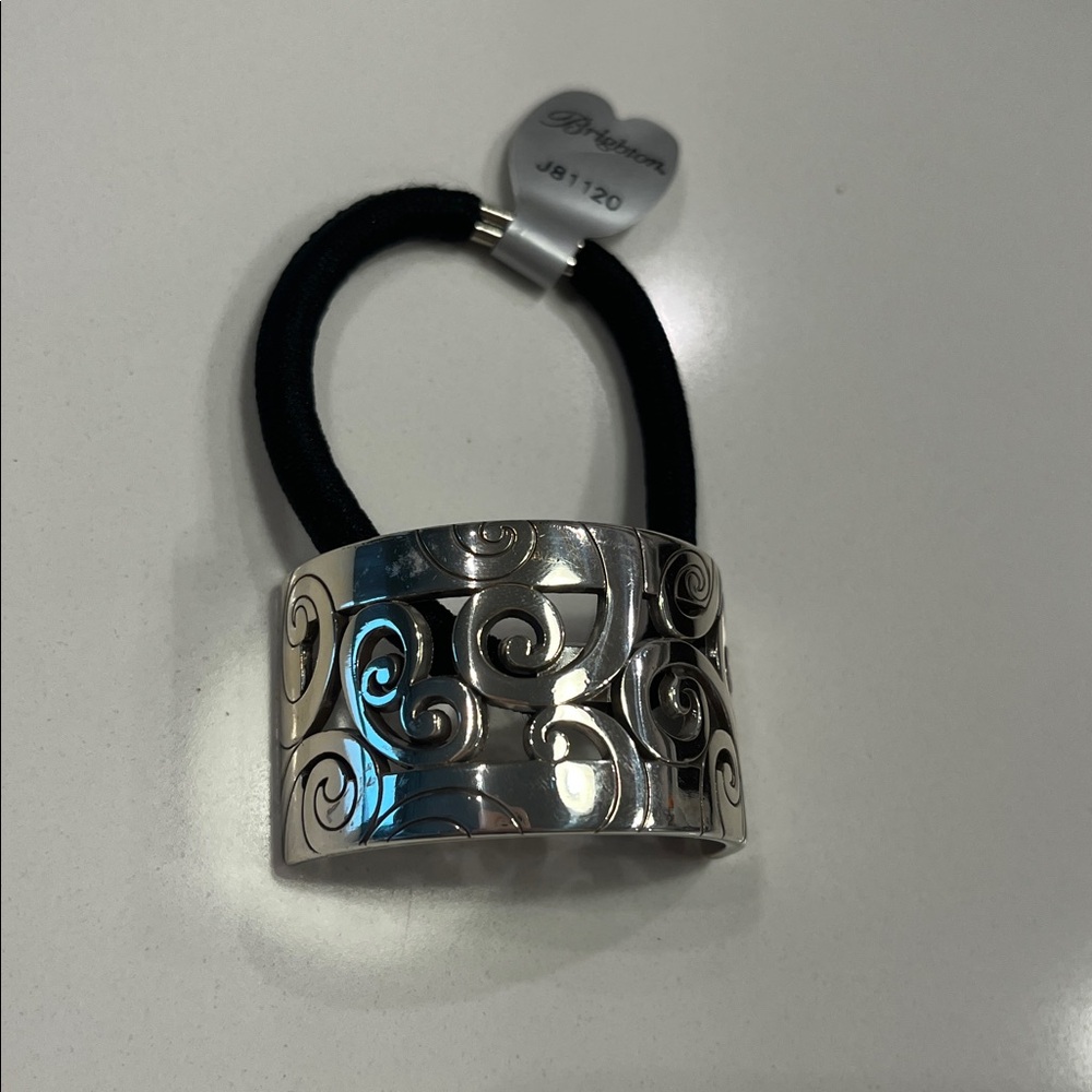 Brighton Swirl Design Silver Hair Tie - Picture 3 of 4